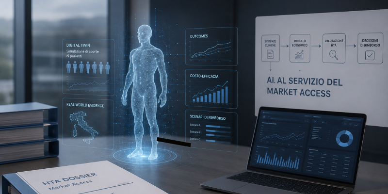 Digital Twin per Market Access: come l'AI sta cambiando i dossier HTA e le valutazioni di rimborso